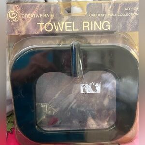 vintage dead stock NIB towel ring black